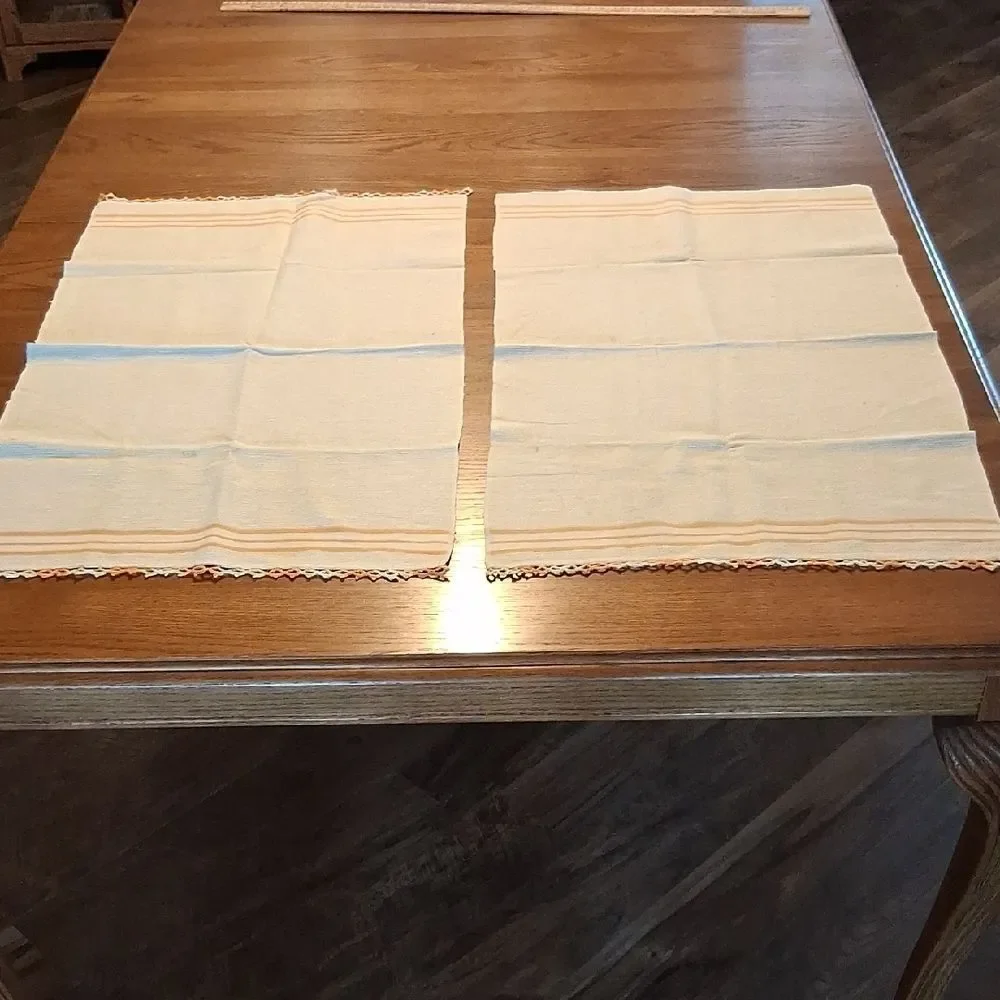 Vintage Tea Towels ( One Tatted Both Sides, One On‎ One Side)